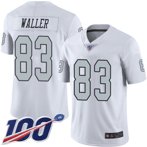 Men Oakland Raiders Limited White Darren Waller Jersey NFL Football 83 100th Season Rush Vapor Jersey